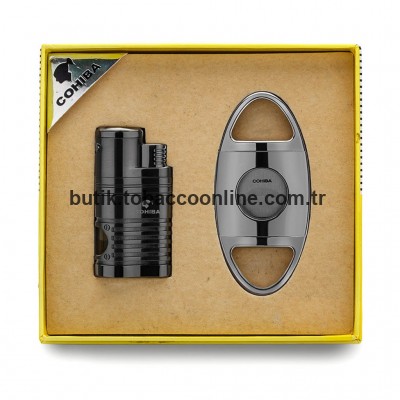 Cohiba 4 Torch Çakmak Ve Kesici Puro Seti 