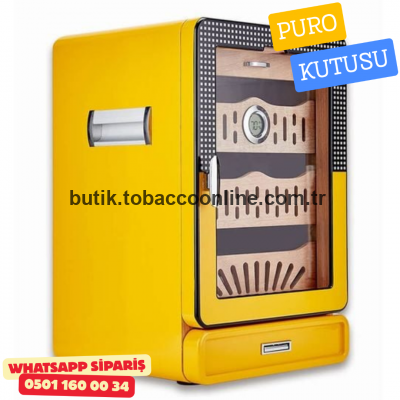 Cohiba Premium Ahşap & Cam Puro Nemlendirici Kutusu – Yüksek Kalite Humidor