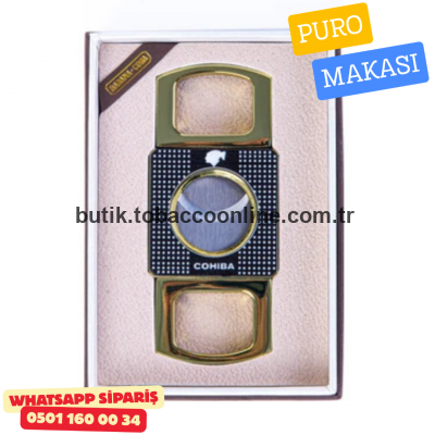 Cohiba Gold & Siyah Metal Puro Makası (Kesici) Cohiba Gold & Siyah Metal Puro Makası (Kesici)