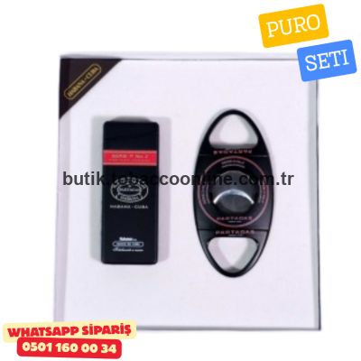 Partagas Premium Puro Seti – Çakmak ve Kesici Partagas Premium Puro Seti – Çakmak ve Kesici