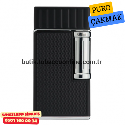 Colibri Julius Siyah-Krom Çift Yumuşak Alevli Puro Çakmağı