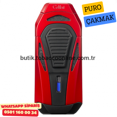 Colibri Boss III Jet Red Black 3 Torch Puro Çakmak Colibri Boss III Jet Red Black 3 Torch Puro Çakmak
