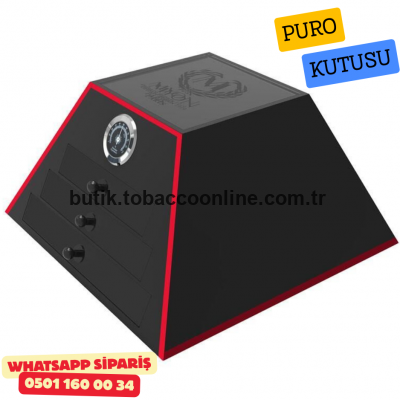 Myon Paris Pyramid Humidor Puro Kutusu Mat Siyah 50's
