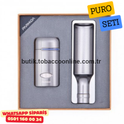 Puro Seti – Gümüş | 2 Parça Premium Puro Aksesuar Seti
