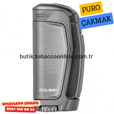 Colibri E3 Üçlü Jet Alevli Puro Çakmağı – Koyu Gri