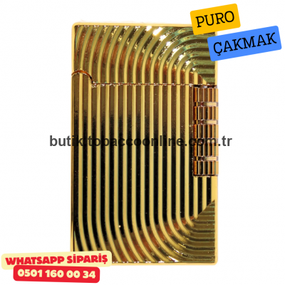 Gold Çizgili Metal Soft Flame Puro Çakmak Gold Çizgili Metal Soft Flame Puro Çakmak