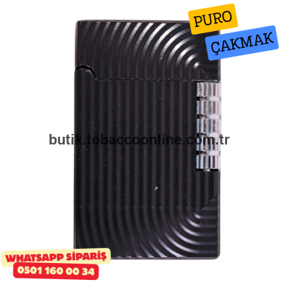 Siyah Çizgili Metal Soft Flame Puro Çakmak Siyah Çizgili Metal Soft Flame Puro Çakmak