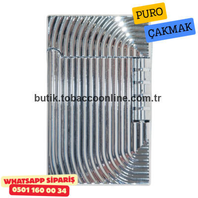 Silver Çizgili Metal Soft Flame Puro Çakmak Silver Çizgili Metal Soft Flame Puro Çakmak