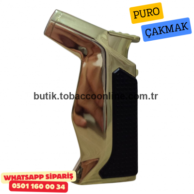 Gold Pistol Model Jet Flame Puro Çakmak Gold Pistol Model Jet Flame Puro Çakmak