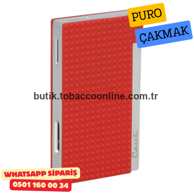 Caseti Paris Mat Kırmızı Flat Flame Jet Çakmak