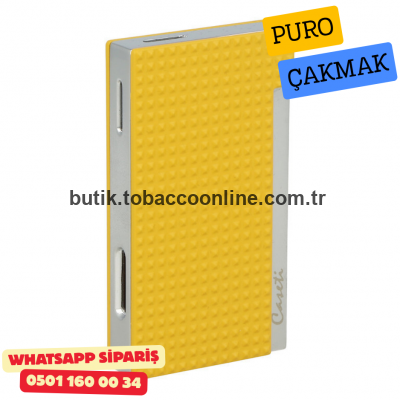 Caseti Paris Mat Sarı Flat Flame Jet Çakmak