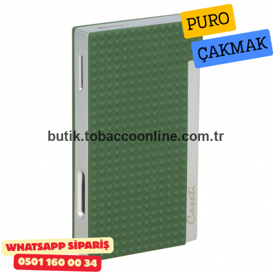 Caseti Paris Mat Yeşil Flat Flame Jet Çakmak