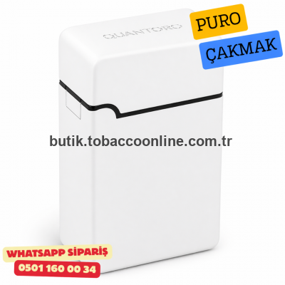 Quantoro Puro Kesici Jet Kapaklı Çakmak – Beyaz