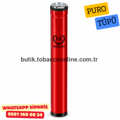 Metal Puro Kılıfı Tüpü Tekli Higrometreli Kırmızı 56Ring Metal Puro Kılıfı Tüpü Tekli Higrometreli Kırmızı 56Ring