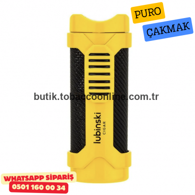 Lubinski 1li Torch Sarı Metal Puro Çakmağı Lubinski 1li Torch Sarı Metal Puro Çakmağı